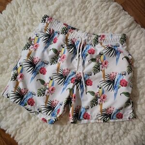 🦤Tropical Parrot Print Swim Shorts🦤